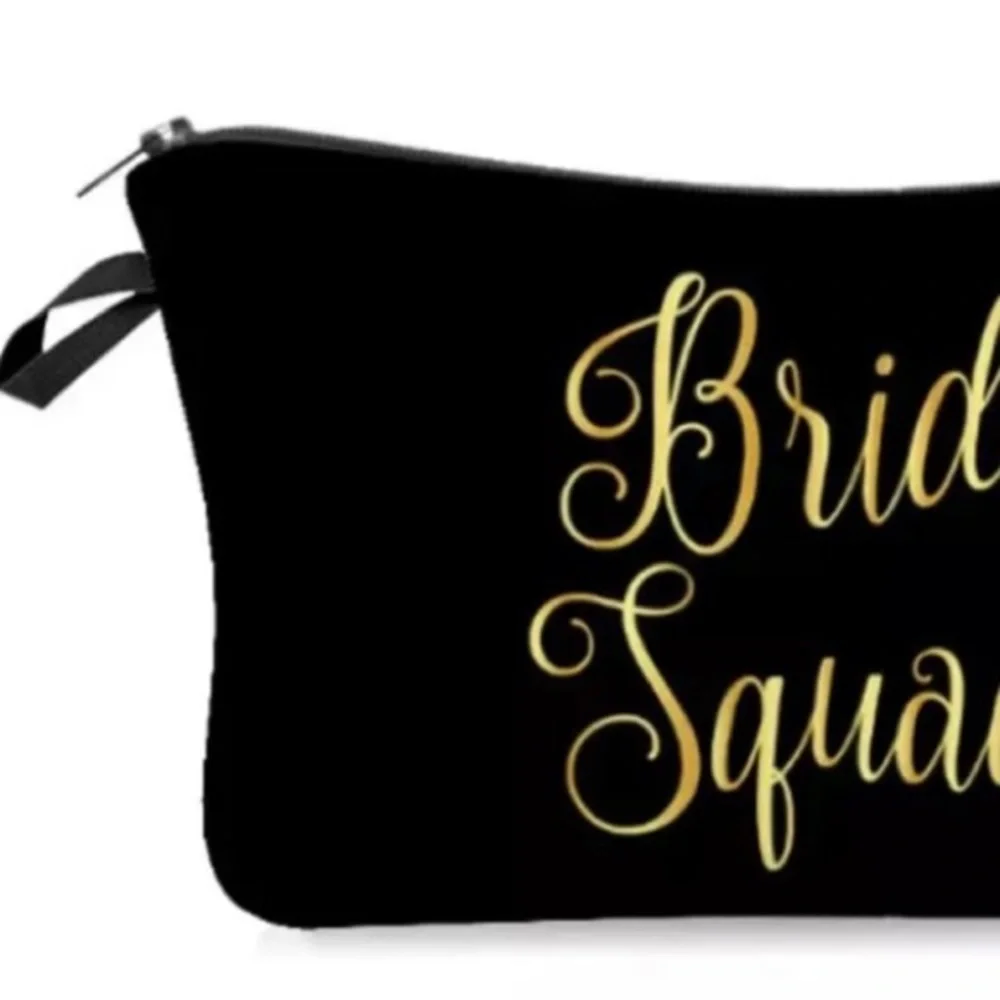✨BRIDE SQUAD✨NEW BLACK & GOLD MAKEUP BAG‎